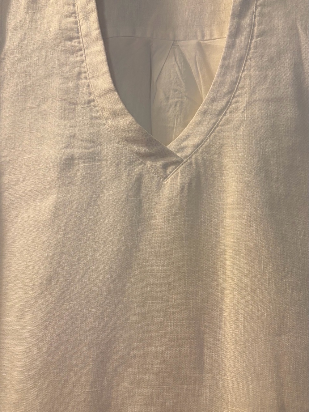 Tommy Bahama Two Palms Collar Dress White Linen with Lining. - Picture 4 of 7